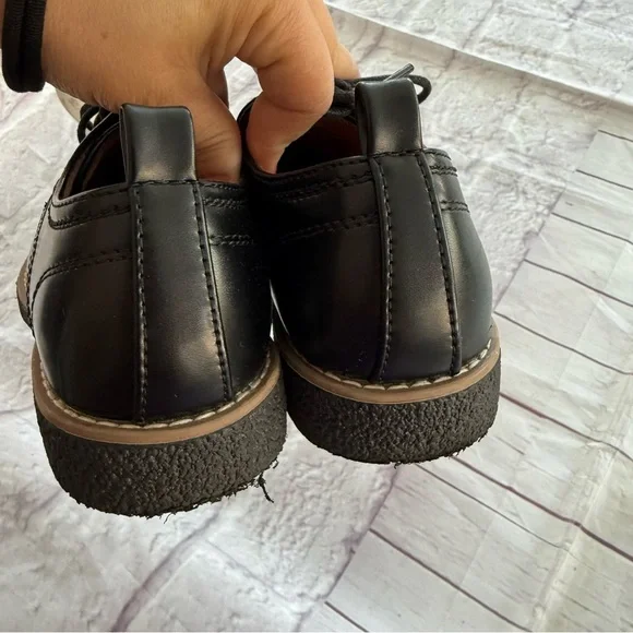 Deer Stag’s Zander Black Leather Shoes  With Memory Foam Kids Size 2.5 M - Picture 3 of 9